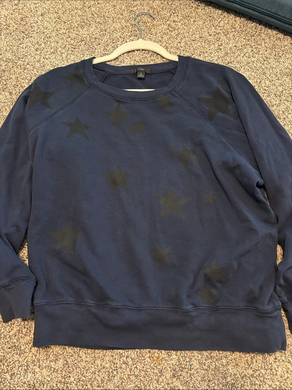 J. Crew Navy Sweatshirt with Black Stars